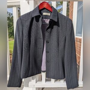 Black 2 Pc Pinestripe Pant Suit